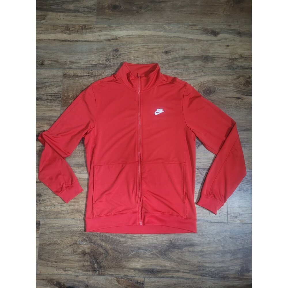 Nike Track Jacket Men's Medium Red Full Zip Spell Out Nike Y2K Sporty Preppy